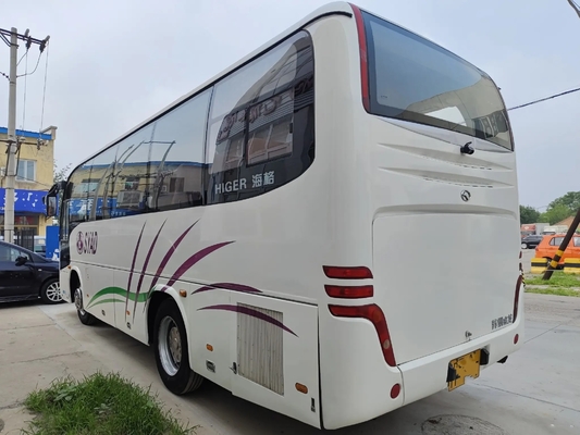 Used Commercial Bus Yuchai Engine 200hp Luggage Rack 37 Seats White Color Left Hand Drive Higer Bus KLQ6856