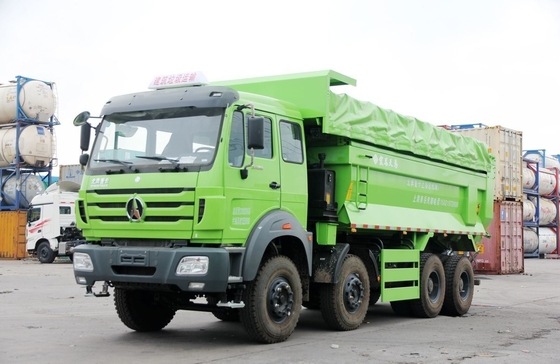 Beiben 8x4 Muck Tipper Used Heavy Trucks Single And Half Row Cab 12 Tires