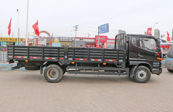 New Light Cargo Truck Black Color 145hp Diesel Engine Loading 8 Tons Single And Half Cab