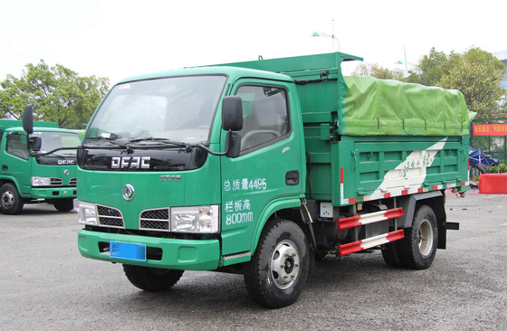 Tipper Used Truck 4*2 Dongfeng Small Dump Truck Green Color Single Row Cabin Manual