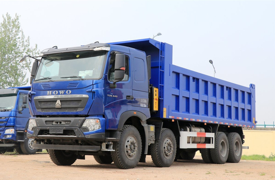 Howo Tipper Truck 12 Tires Howo T7 Dumper Leaf Spring 440hp 30-50 Tons Payload Thickened Box