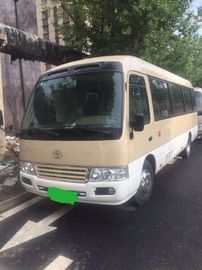 Gas Fuel Toyota Used Coaster Bus With Luxury Leather Seats 6990mm Bus Length