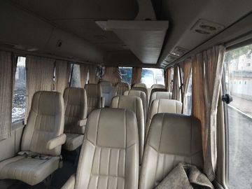 Gas Fuel Toyota Used Coaster Bus With Luxury Leather Seats 6990mm Bus Length