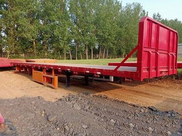 12.5m 3 Axles 40FT Second Hand Semi Trailers Low Flatbed Semi Trailer ISO Certification