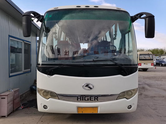 Used Higer Bus KLQ6856 37 Seats Steel Chassis Rear Yuchai Engine Left hand Drive Good Condition with AC
