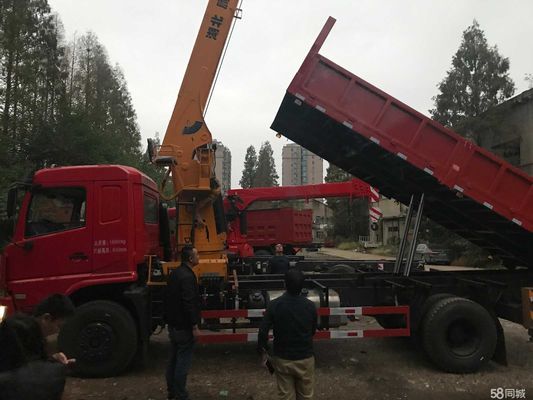 Second Hand High Quality Red Dongfeng 6X4 Crane Truck With Cheap Price