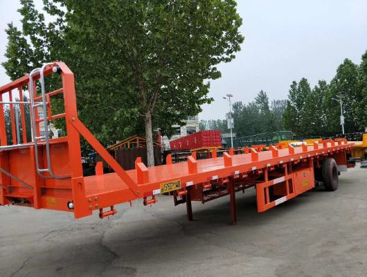 Heavy Duty Flatbed 13m  Low-Bed Semi-Trailer For Factory Container Use
