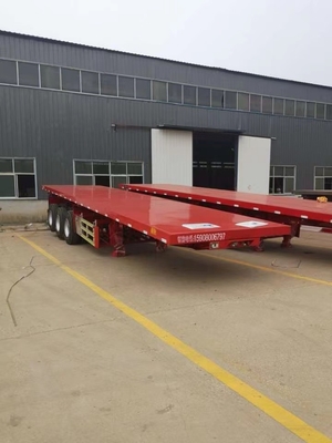 New Tri-Axle  40 Tons  Foot Container Chassis Flatbed Semi Trucks Trailer