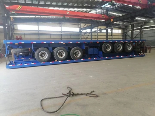New Tri-Axle  40 Tons  Foot Container Chassis Flatbed Semi Trucks Trailer