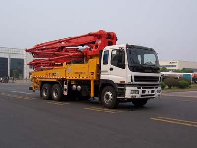 ISUZU-SANY Used Concrete Trucks , Diesel Used Concrete Mixer Truck With Pump