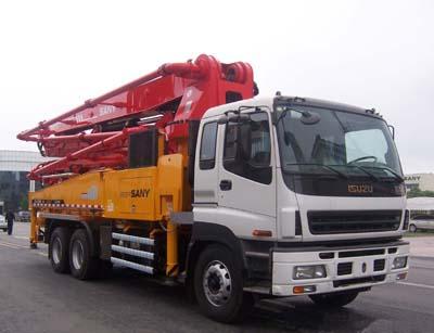 ISUZU-SANY Used Concrete Trucks , Diesel Used Concrete Mixer Truck With Pump