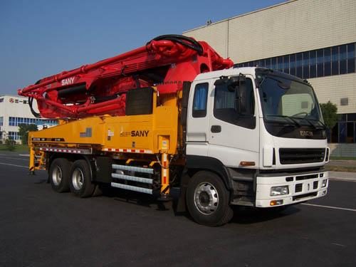 ISUZU-SANY Used Concrete Trucks , Diesel Used Concrete Mixer Truck With Pump